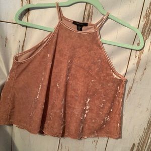 forever 21 Blush velvet crop top, size XS